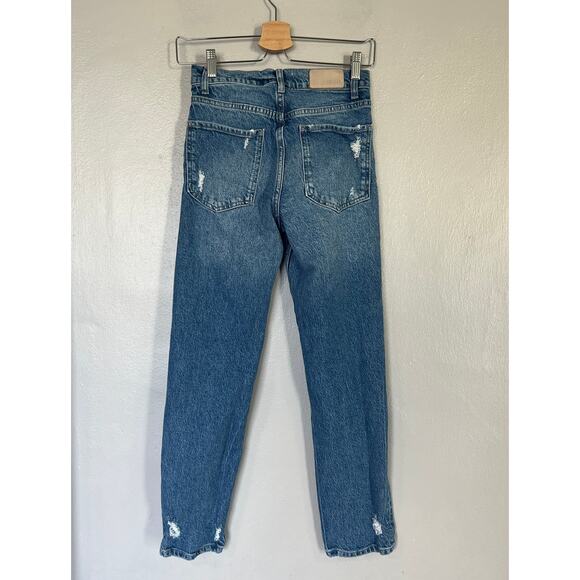 Rails Blue Melrose Distressed Medium Wash Straight Leg Jeans Women Size 25 Blue - Picture 3 of 12